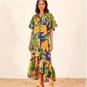 Farm Rio Banana Forest Midi Chemise Dress Size XS (fits like M)